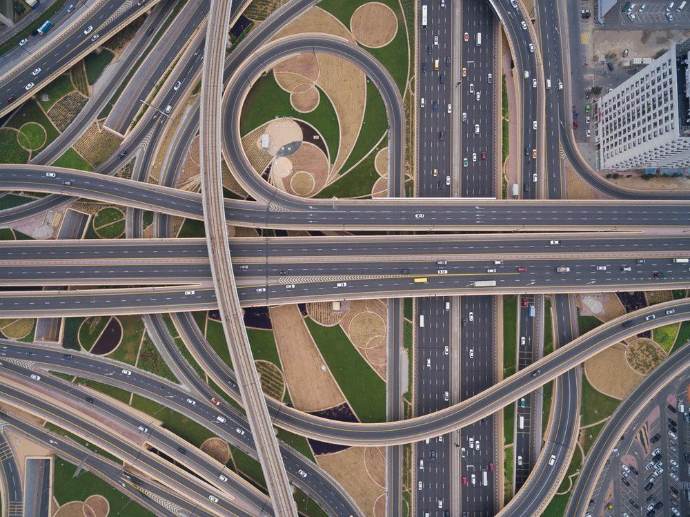 UAE roads and highways with bridges 