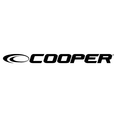 Cooper logo on durable all-terrain tyre