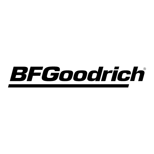 BF Goodrich logo on rugged off-road tyre